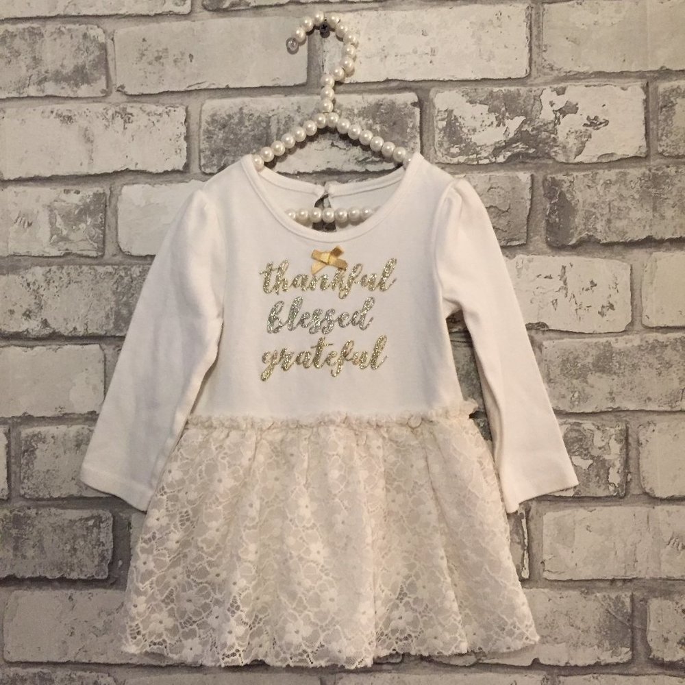 "Thankful, Blessed, Grateful Holiday Dress 12 Mths